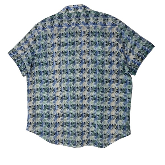 Robert Graham Shirt Men's 2XL Short Sleeve Button Up Designer Luxury Formal - Picture 2 of 10